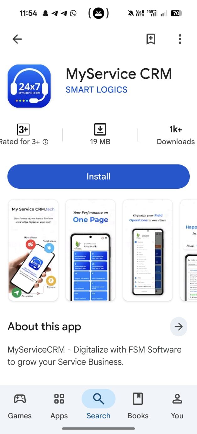MyService CRM app on Google Play